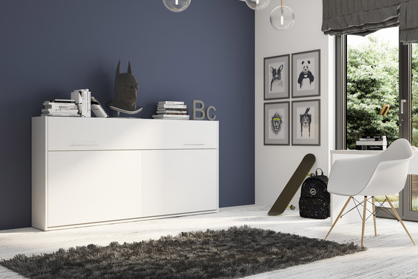 Изображение товара Шкаф-кровать трансформер Макс Стайл TNT 90x200x18 Egger (белый классический W960 ST7)