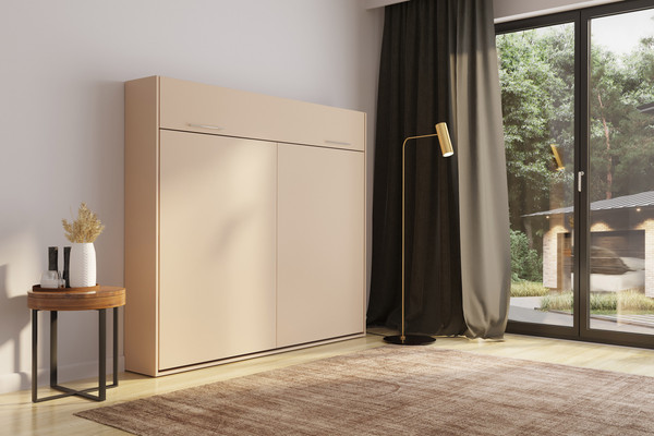 Изображение товара Шкаф-кровать трансформер Макс Стайл TNT 160x200x18 Egger (миндаль бежевый U211 ST9)