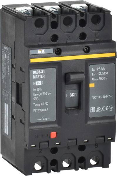 Изображение товара Выключатель автоматический IEK ВА88-31 3Р 25А 25кА / SVA00-3-0025-02