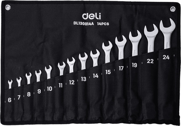 Изображение товара Набор ключей Deli EDL130014A (14шт, серебристый)