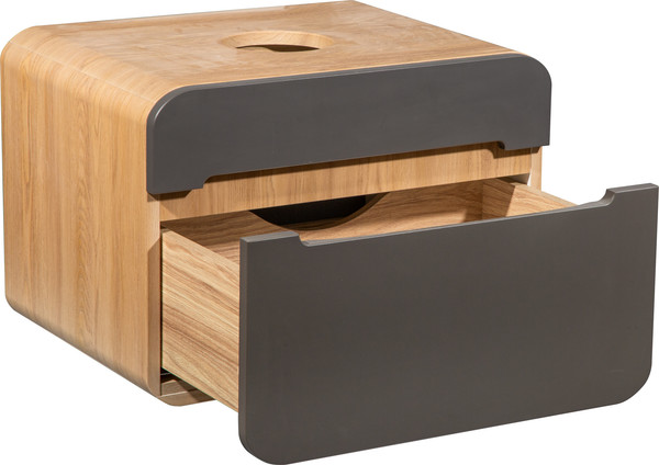 Изображение товара Тумба под умывальник Runo Ницца 60 (подвесная, дуб натуральный/графит)