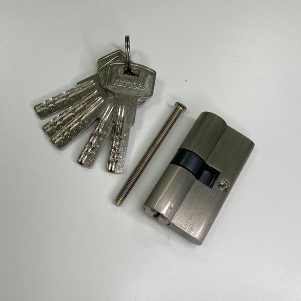 Изображение товара Цилиндровый механизм замка Vettore ZN M90 Z NI 30x60 (5 ключей, никель)