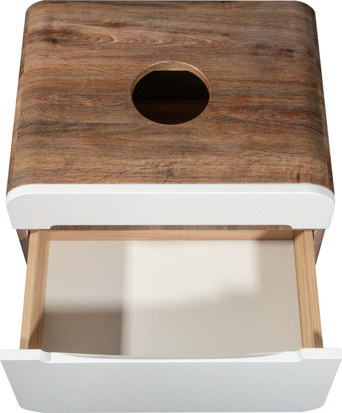 Изображение товара Тумба под умывальник Runo Ницца 60 (подвесная, темное дерево/белый)