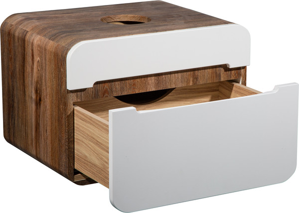 Изображение товара Тумба под умывальник Runo Ницца 60 (подвесная, темное дерево/белый)