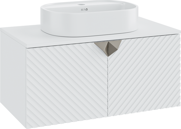 Изображение товара Тумба под умывальник Runo Андорра 85 (подвесная, белый матовый/белый глянец)