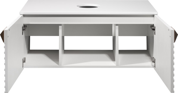 Изображение товара Тумба под умывальник Runo Андорра 85 (подвесная, белый матовый/белый глянец)