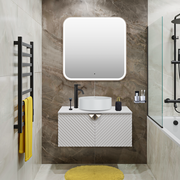 Изображение товара Тумба под умывальник Runo Андорра 85 (подвесная, белый матовый/белый глянец)