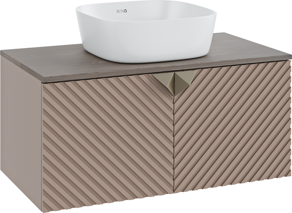Изображение товара Тумба под умывальник Runo Андорра 85 (подвесная, кашемир серый/дуб какао)