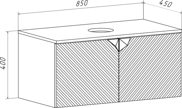 Изображение товара Тумба под умывальник Runo Андорра 85 (подвесная, кашемир серый/дуб какао)