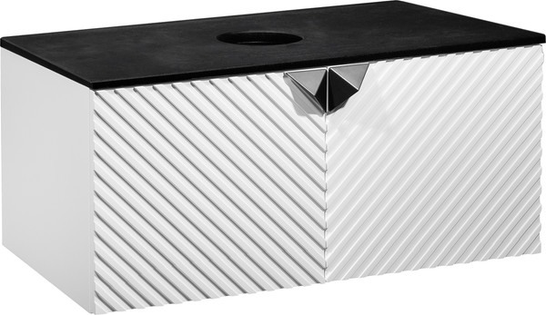 Изображение товара Тумба под умывальник Runo Андорра 85 (подвесная, белый матовый/черный)