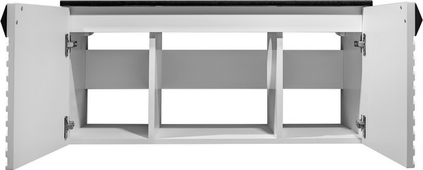 Изображение товара Тумба под умывальник Runo Андорра 85 (подвесная, белый матовый/черный)