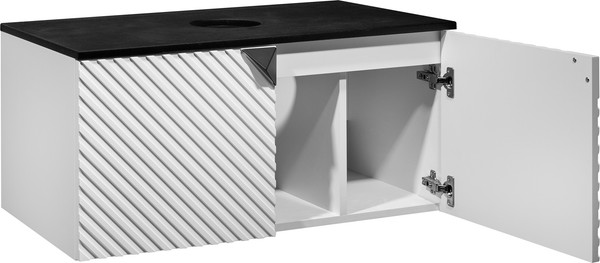 Изображение товара Тумба под умывальник Runo Андорра 85 (подвесная, белый матовый/черный)