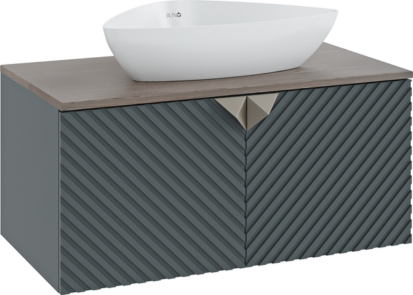 Изображение товара Тумба под умывальник Runo Андорра 85 (подвесная, графит/дуб коньячный)