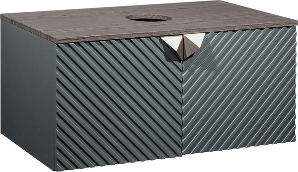 Изображение товара Тумба под умывальник Runo Андорра 85 (подвесная, графит/дуб коньячный)