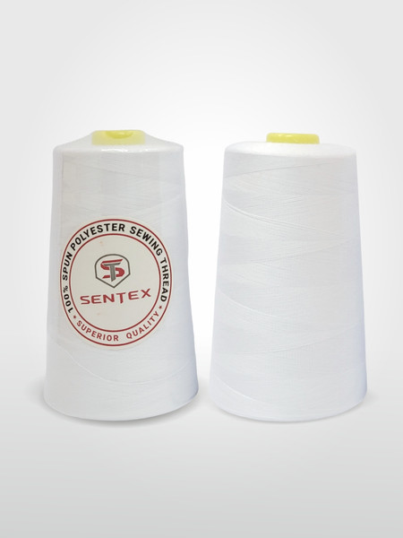 Изображение товара Набор швейных ниток Sentex 100% полиэстр 40/2 5000 ярдов (2шт, белый)