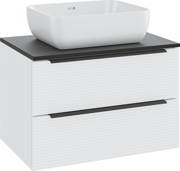 Изображение товара Тумба под умывальник Runo Орлеан 70 (подвесная, белый матовый/черный)