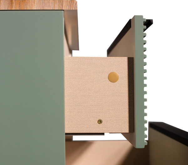 Изображение товара Тумба под умывальник Runo Орлеан 70 (подвесная, зеленый/дуб натуральный)