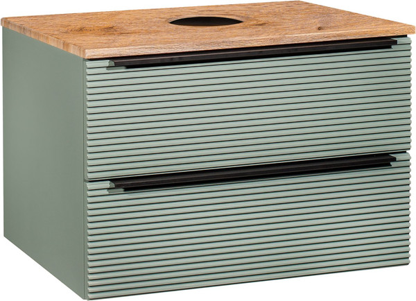 Изображение товара Тумба под умывальник Runo Орлеан 70 (подвесная, зеленый/дуб натуральный)