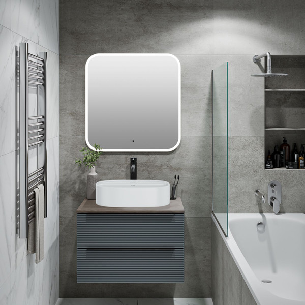 Изображение товара Тумба под умывальник Runo Орлеан 70 (подвесная, зеленый/дуб натуральный)