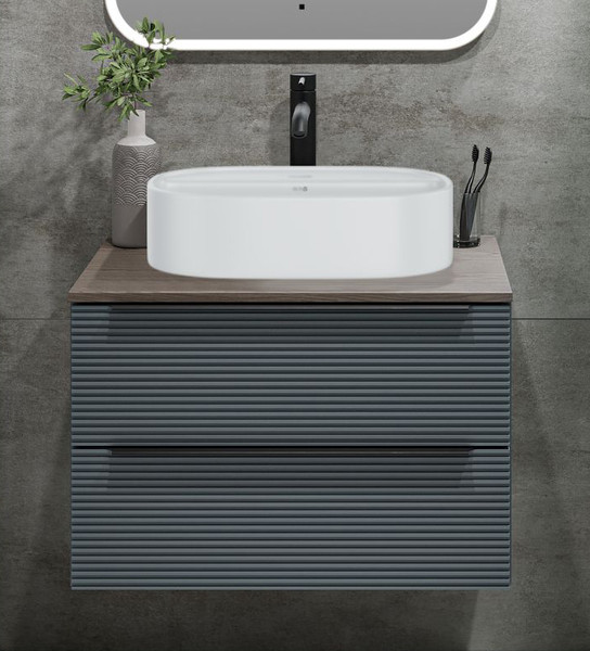 Изображение товара Тумба под умывальник Runo Орлеан 70 (подвесная, зеленый/дуб натуральный)