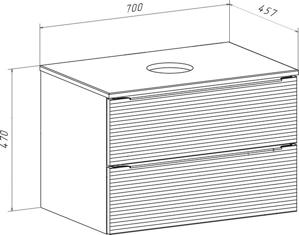 Изображение товара Тумба под умывальник Runo Орлеан 70 (подвесная, зеленый/дуб натуральный)