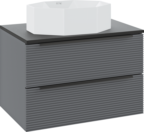 Изображение товара Тумба под умывальник Runo Орлеан 70 (подвесная, серый/черный)