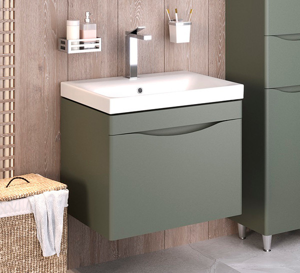 Изображение товара Тумба под умывальник Runo Афина 60 (подвесная, цемент)