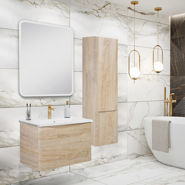 Изображение товара Тумба под умывальник Runo Тоскана 60 (подвесная, светлое дерево)