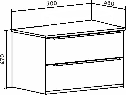 Изображение товара Тумба под умывальник Runo Мальта 70 (подвесная, дуб/черный)