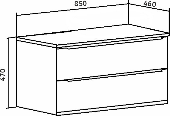 Изображение товара Тумба под умывальник Runo Мальта 85 (подвесная, серый/дуб)