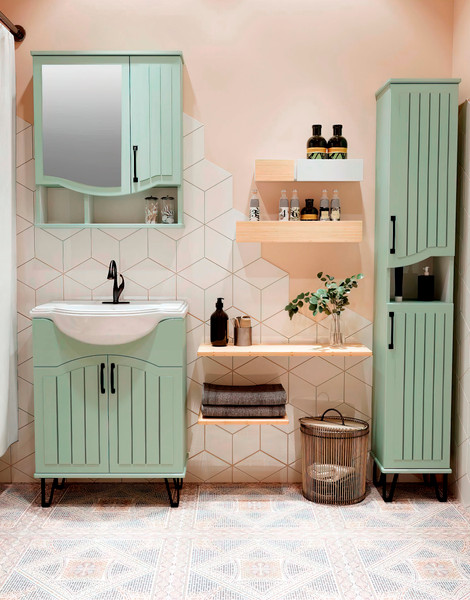 Изображение товара Тумба под умывальник Runo Марсель 65 (напольная, мята)