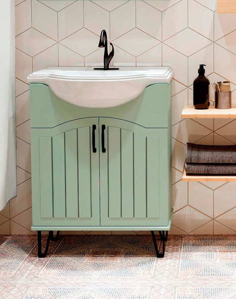 Изображение товара Тумба под умывальник Runo Марсель 65 (напольная, мята)