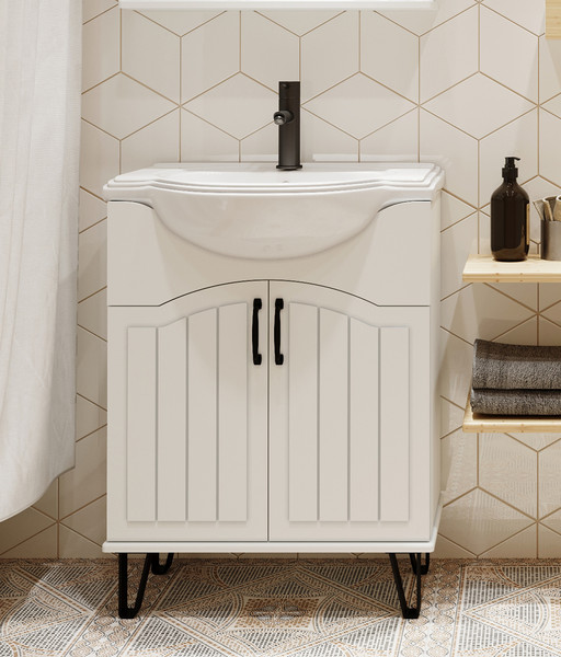 Изображение товара Тумба под умывальник Runo Марсель 65 (напольная, белый)