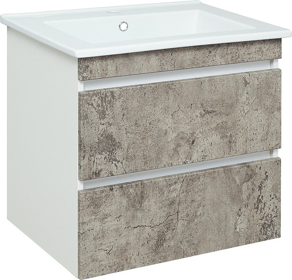Изображение товара Тумба под умывальник Runo Манхэттен 65 (подвесная, серый бетон)
