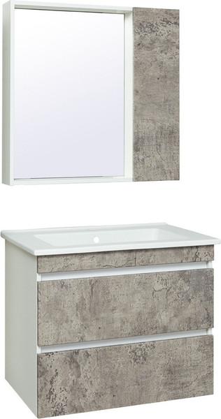 Изображение товара Тумба под умывальник Runo Манхэттен 75 (подвесная, серый бетон)
