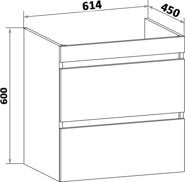 Изображение товара Тумба под умывальник Runo Манхэттен 65 (подвесная, белый)