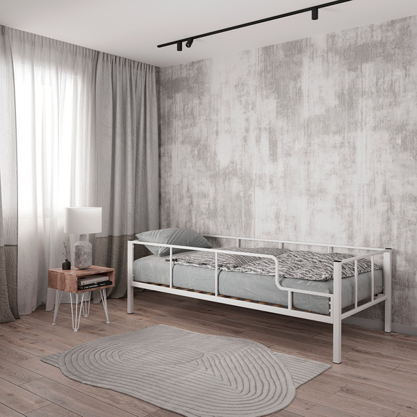 Изображение товара Односпальная кровать Князев Мебель Турнео 1 ТУ1.80.200.Б (белый муар)