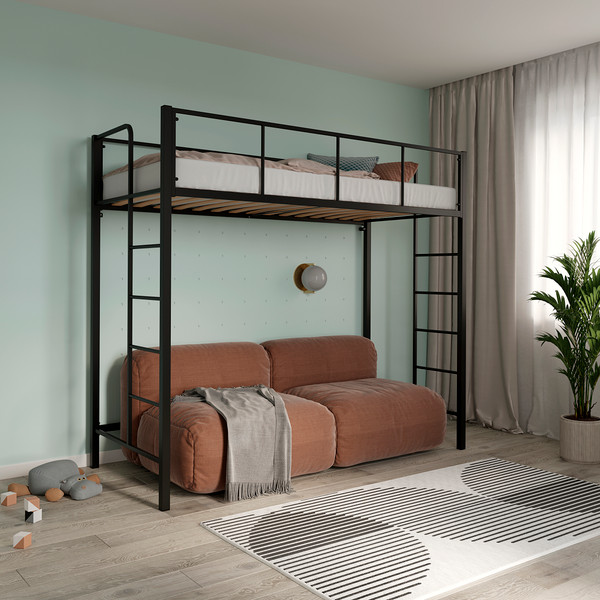 Изображение товара Односпальная кровать Князев Мебель Хельга 1 ХЕ1.80.200.Ч (черный муар)