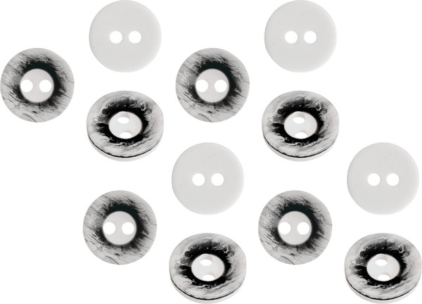 Изображение товара Набор пуговиц Sentex P-A1008 11.5/2 (12шт, белый-графит)