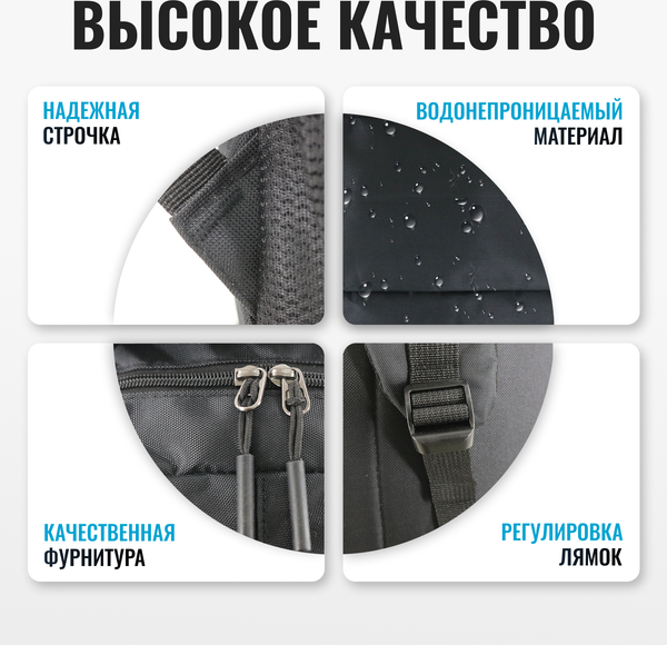 Изображение товара Рюкзак DoubleW 837# (черно-синий)