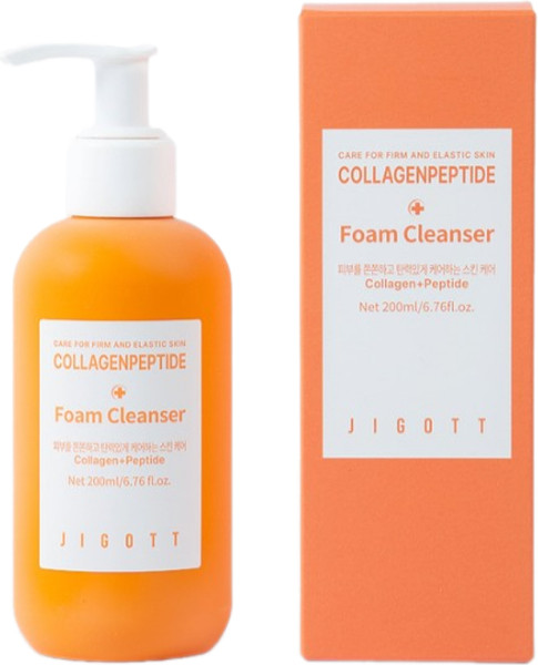 Изображение товара Пенка для умывания Jigott Collagen + Peptide Foam Cleanser (200мл)