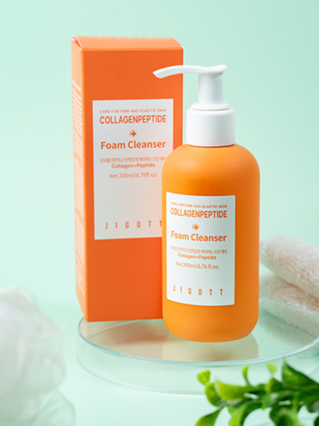 Изображение товара Пенка для умывания Jigott Collagen + Peptide Foam Cleanser (200мл)