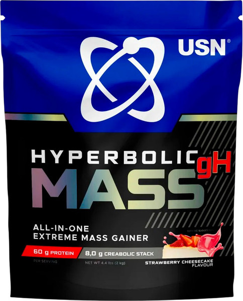 Изображение товара Гейнер USN Hyperbolic Mass All-in-One (1кг, клубничный пирог)