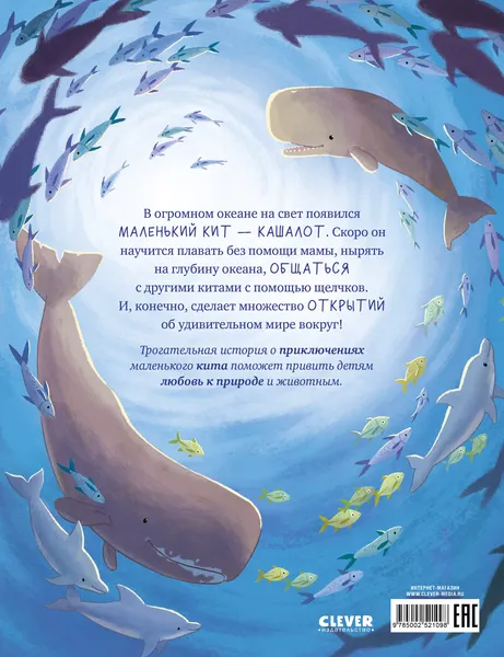Изображение товара Художественная книга CLEVER Маленький кит. Приключения в океане, твердая обложка (Шармахер-Шрайбер Кристина)