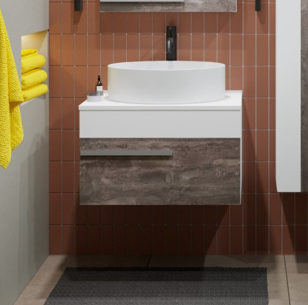 Изображение товара Тумба под умывальник Runo Вудлайн 65 (подвесная, железный камень)