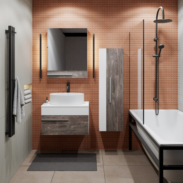 Изображение товара Тумба под умывальник Runo Вудлайн 65 (подвесная, железный камень)