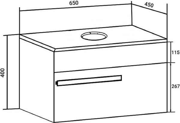 Изображение товара Тумба под умывальник Runo Вудлайн 65 (подвесная, железный камень)