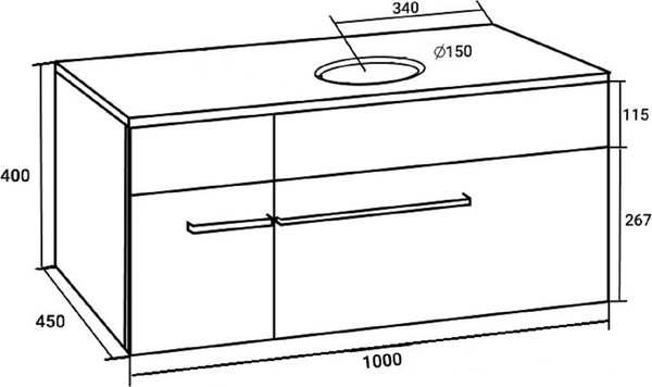 Изображение товара Тумба под умывальник Runo Вудлайн 100 (подвесная)