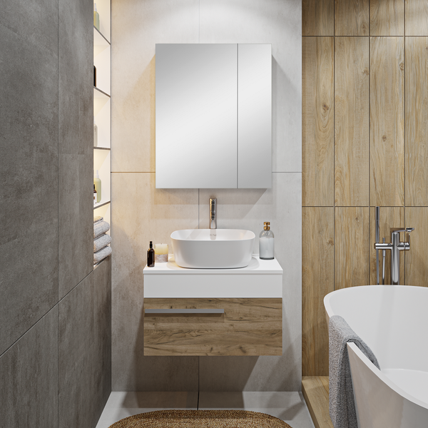 Изображение товара Тумба под умывальник Runo Вудлайн 65 (подвесная, крафтовый дуб)