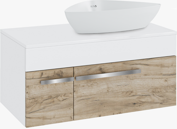 Изображение товара Тумба под умывальник Runo Вудлайн 85 (подвесная, крафтовый дуб)